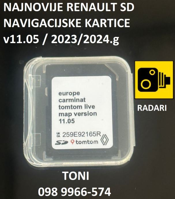 Renault Rlink Carminat Live 23/24 navigacijska SD kartica 11.05+RADARI