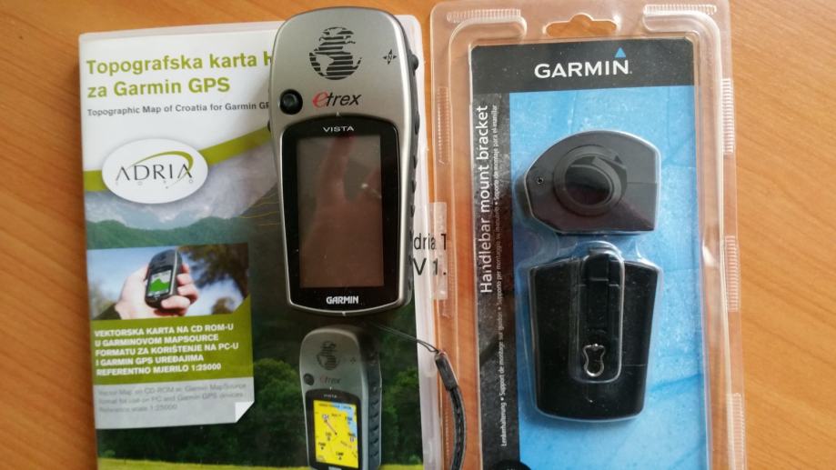 Ručni GPS uređaj GARMIN eTrex Vista + AdriaTOPO CD + nosač za bicikl