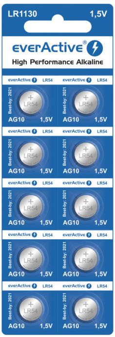 mini everActive G10 LR1130 LR54 AG10 alkalna baterija