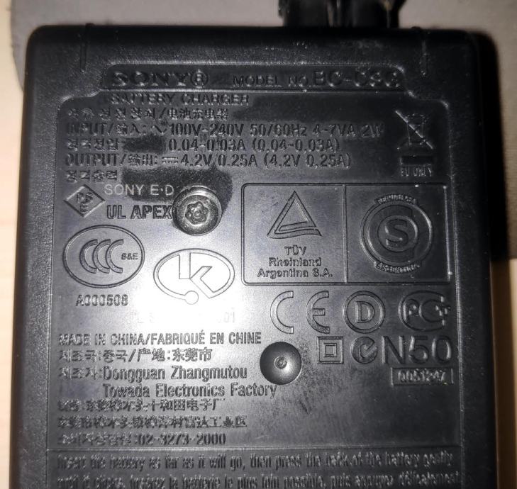 Chargeur Sony BC-CSG Original - Pour Batteries NP-BG1, NP-FG1 - Occasion, En Bon état De Marche