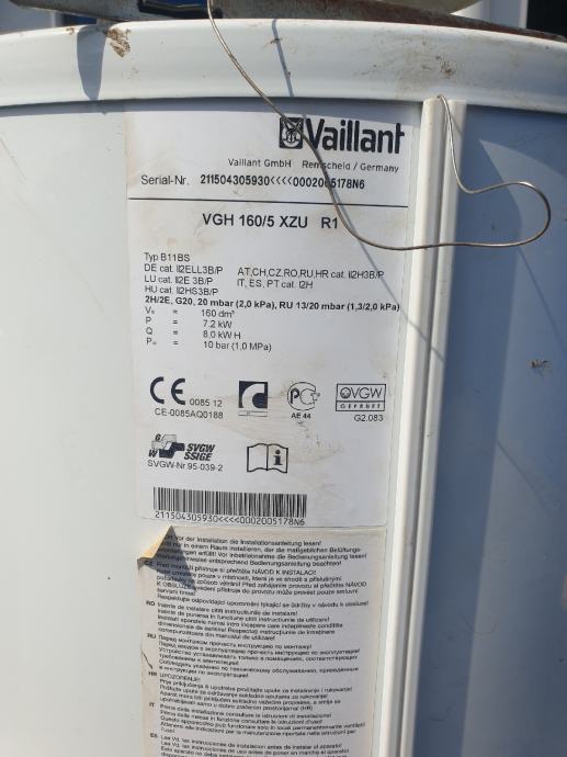Vaillant VGH 160 plinski bojler