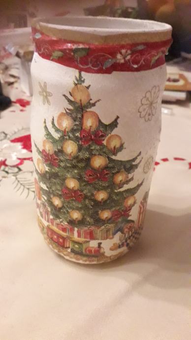 Decupage Božić vaza 5