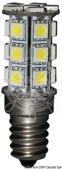 Brodska LED žarulja SMD vrat E14, 3,2W, 260 lumen,L-56mm, Ø19mm 12/24V