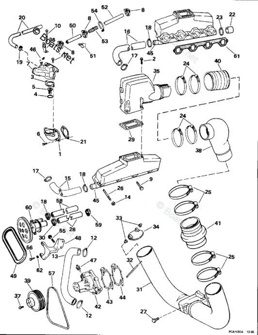 EXHAUST MANIFOLD FOR VOLVO PENTA 5.0 5.8 V8 FORD 3852347
