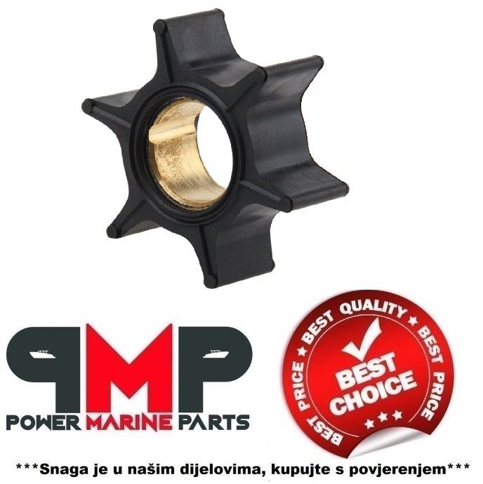 thumbnail image 2 of Water Pump Impeller For Mercury Outboard 30-70HP – 47-89983T, 47-20268, 18-3007 – Neoprene With Brass Hub 2 of 3