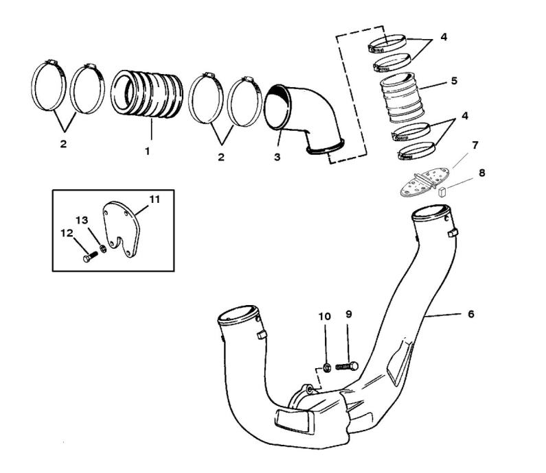 YPIPE FOR MERCRUISER V6 AND V8 ENGINES 8M0115149