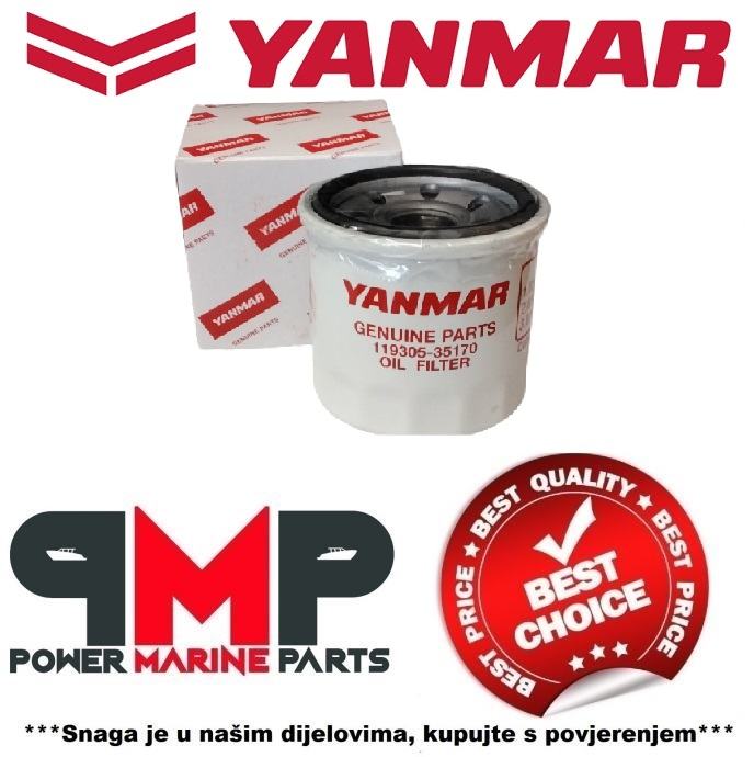 YANMAR OIL FILTER, 1GM; 2GM; 3GM; 3JH 11930535151 11930535170