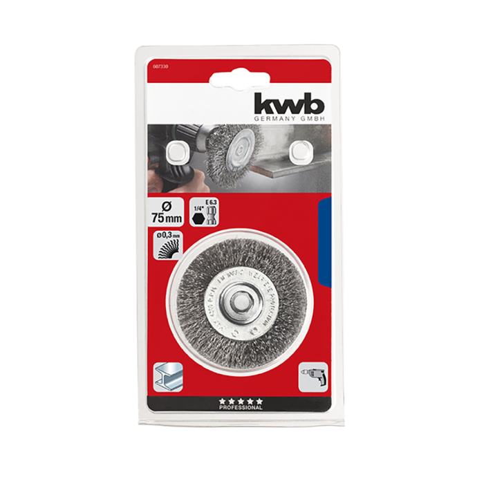 KWB okrugla četka za bušilicu, čelik, 75 mm, gruba