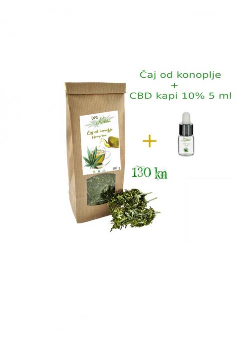 Čaj od Konoplje 100 g + CBD kapi 10%  5 ml