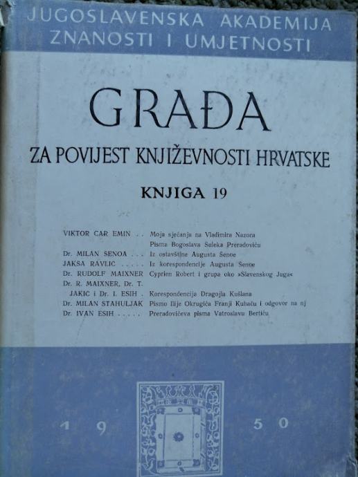 Građa za povijest književnosti Hrvatske br. 19