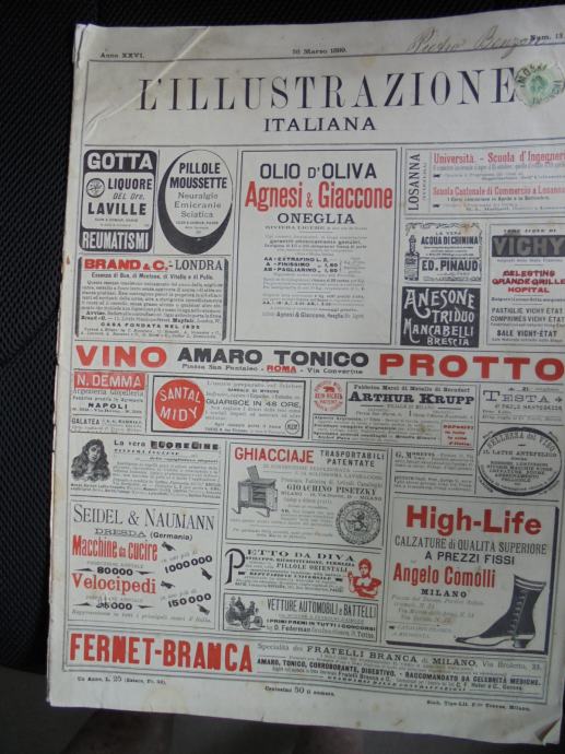 L ILLUSTRAZIONE ITALIANA POSLANO U IMOTSKI 1899