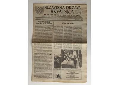 NEZAVISNA DRŽAVA HRVATSKA , NOVINE BROJ 6 , GODINA 1993.
