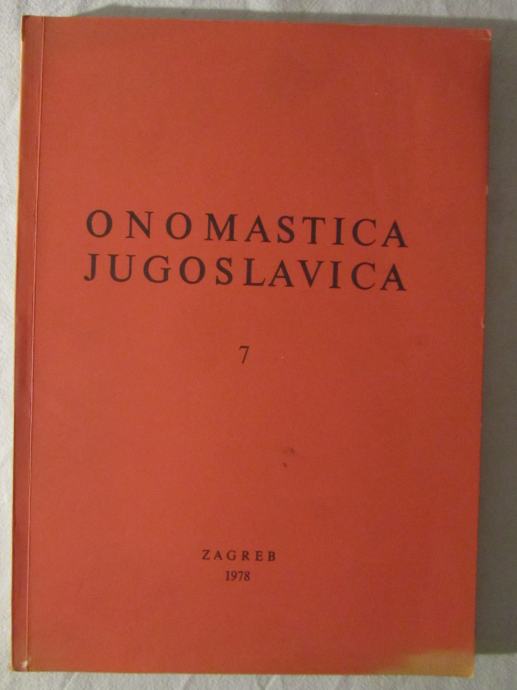 Onomastica Jugoslavica, 7, 1978. (Z39)