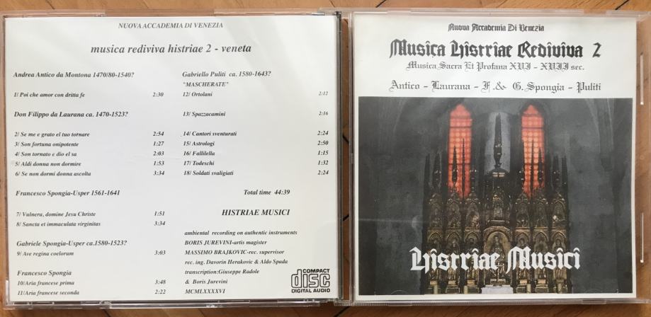 CD / Musica Rediviva Histriae 2 - Veneta / 1996. / Pula