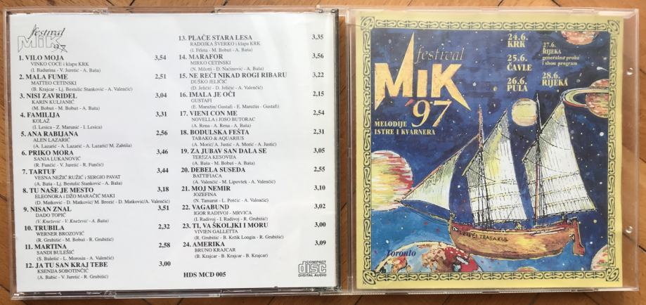 CD / various / Melodije Istre i Kvarnera (MIK) 1997. / Pula