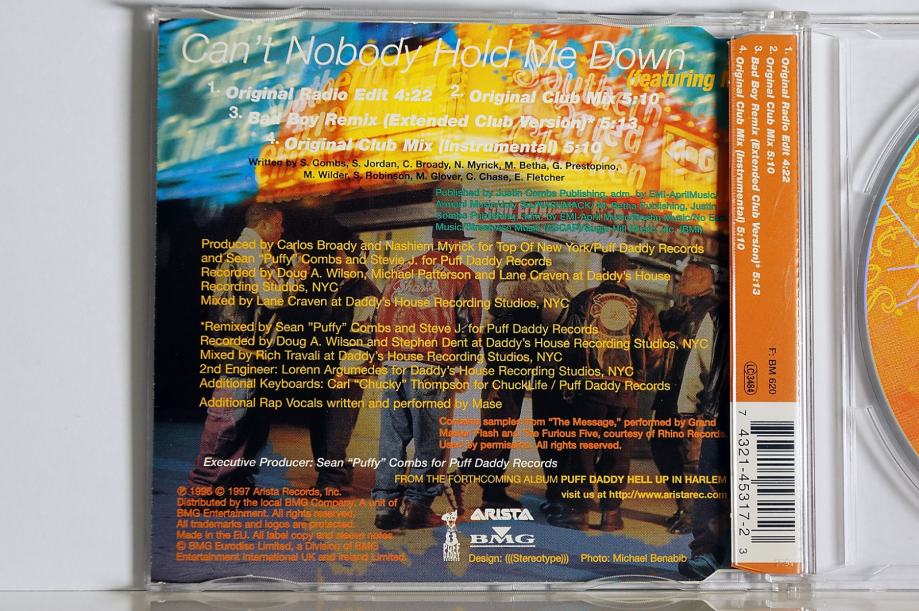 Puff Daddy Cant Nobody Hold Me Down Remix (Maxi CD Single)
