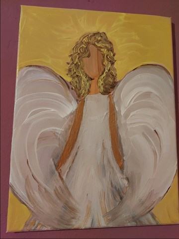 Slika, Anđe, akril na canvas platnu 30x40cm