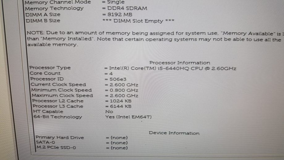 Dell Latitude E5470, I5 6440HQ matična ploča