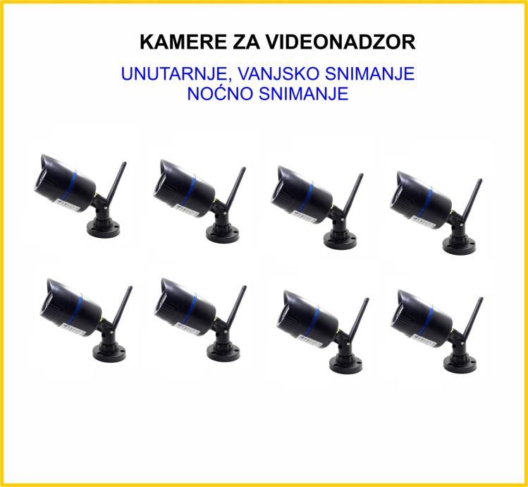 komplet 8 kamera za video nadzor WIFI noćno vanjsko unutarnje snimanje
