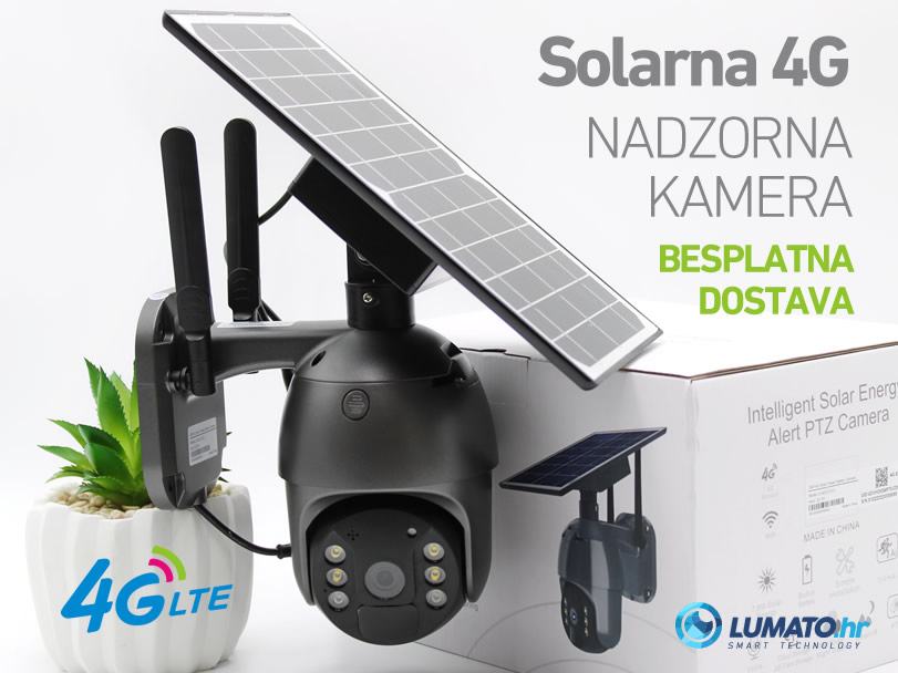 Solarna 4G nadzorna kamera 3MP, bežični video nadzor preko mobitela