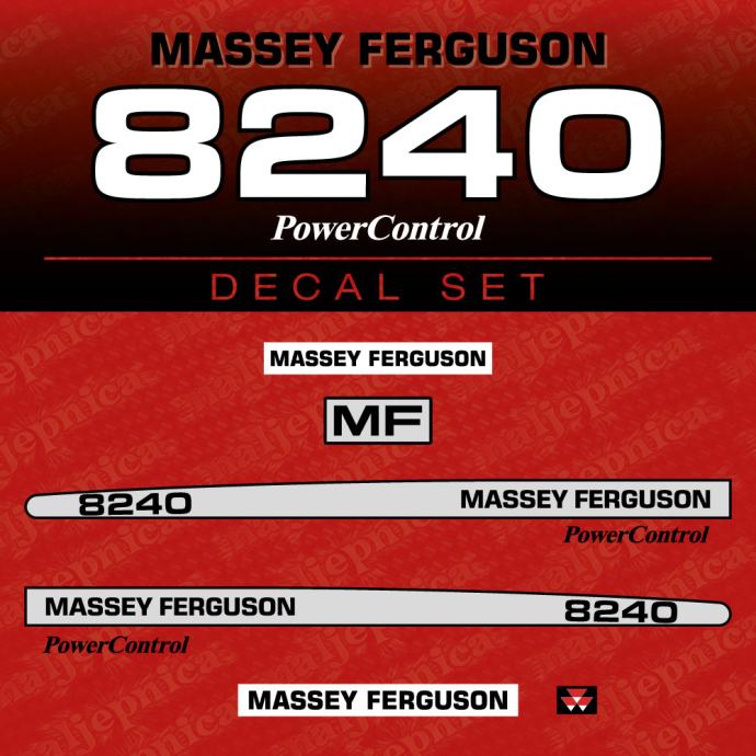 Zamjenske naljepnice za traktor Massey Ferguson 8240