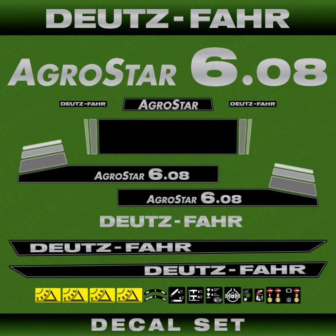 Zamjenske naljepnice za traktor Deutz Fahr AgroStar 6.08