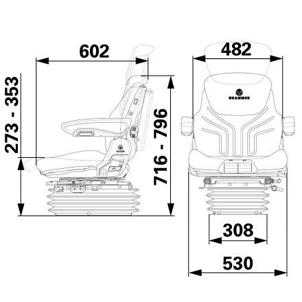 Grammer Maximo Compacto Primo Prolunga Schiena Tessuto New Design - Foto 12