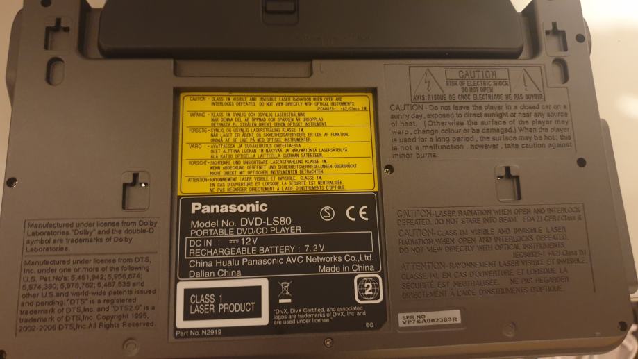 Auto monitor DVD/CD player PANASONIC DVDLS80 idealno za djecu