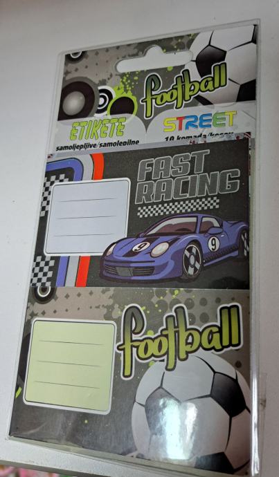 Etikete za školske knjige Nogomet - Brzi automobili