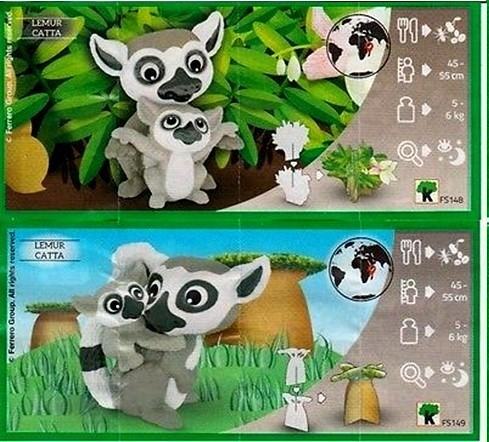 Kinder figurice Natoons - Lemur Catta with Baby FS148 I FS149