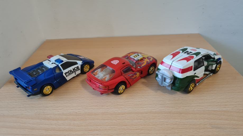 Transformers RID2001 Autobot Brothers Side Burn / Prowl / XBrawn