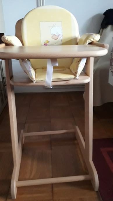Drvena hranilica/stolica za bebe i malu djecu