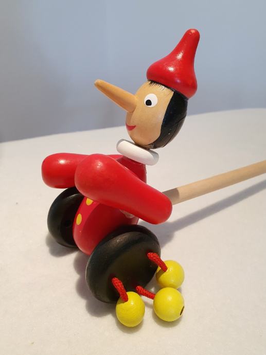 Drvena igračka guralica Pinocchio