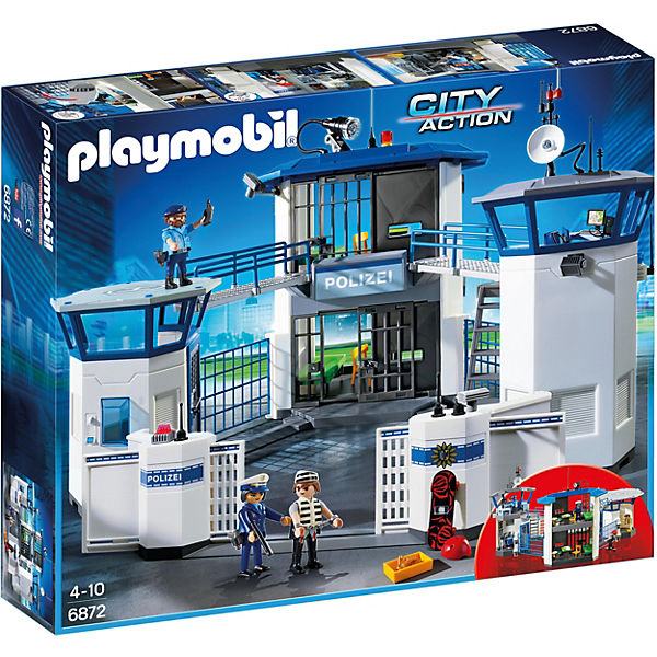 3 Playmobila: policijska stanica 6919, auto 6873, prepreka 6924