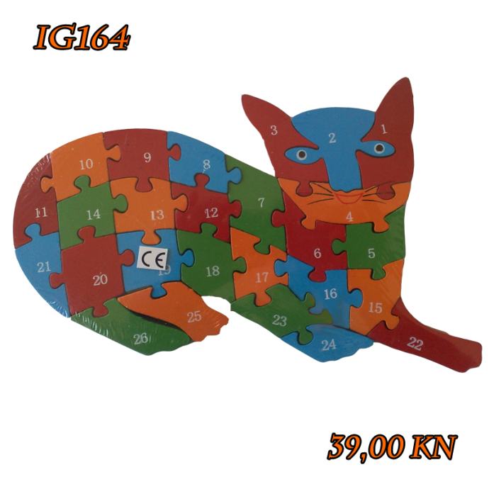 Drvene puzle - mačka IG164
