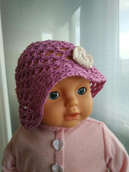 Pletena kapica sa za bebe 86, ručni rad