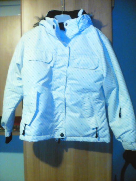 Dječja ženska zimska jakna, bijelo-plava, veličina 116 (4-6 god)