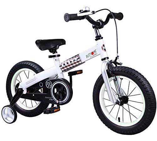 Dječji bicikl Button 14″ bijeli - Šareni kutak.hr