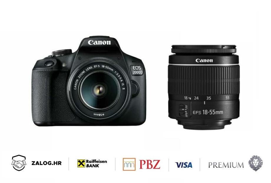 CANON EOS 2000D + EF-S 18-55 IS II ***DO 24 RATE***R1! NOVO!