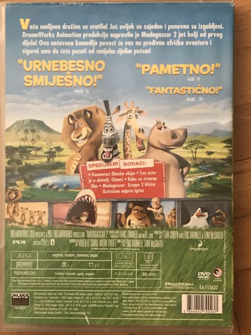 19.DreamWorks klasik iz 2008. na DVD-u: Madagaskar 2+spec.dodaci