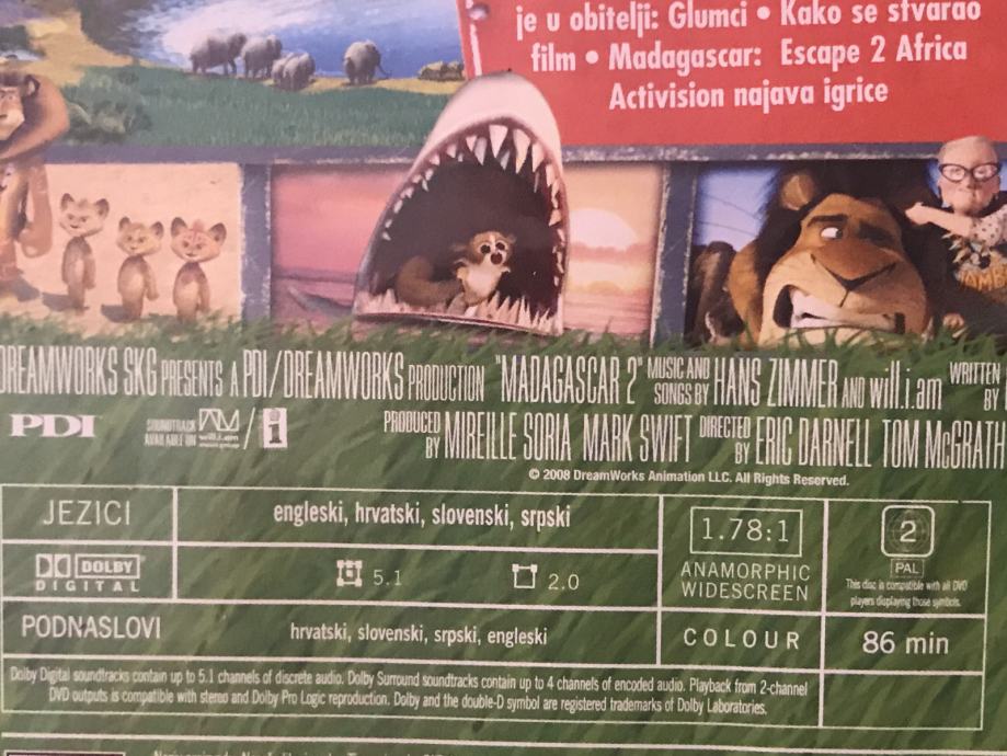 19.DreamWorks klasik iz 2008. na DVD-u: Madagaskar 2+spec.dodaci