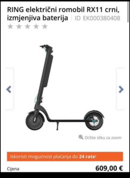 RING elektricni romobil RX11 crni