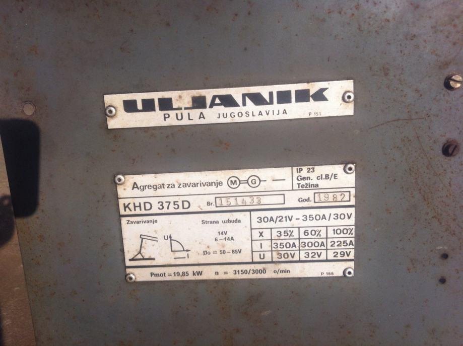 Generator agregata za varenje bez motora