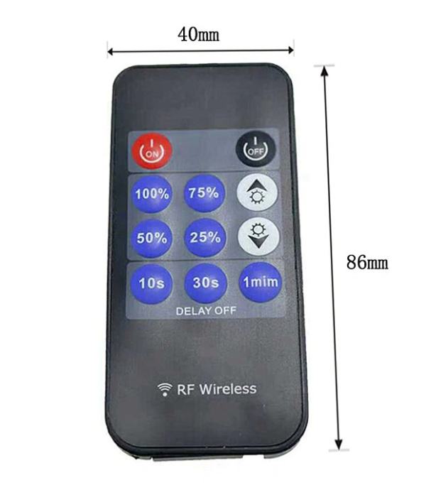 Bezični dimmer za LED rasvjetu, LED trake 1224V, 1 kanal, max. 8A