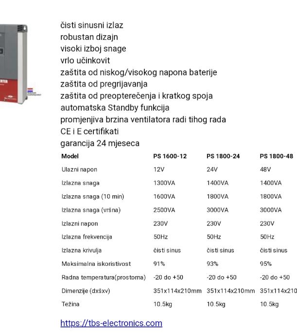 Powersine 1800-48 (48Vdc in, 1800W P10 out)
