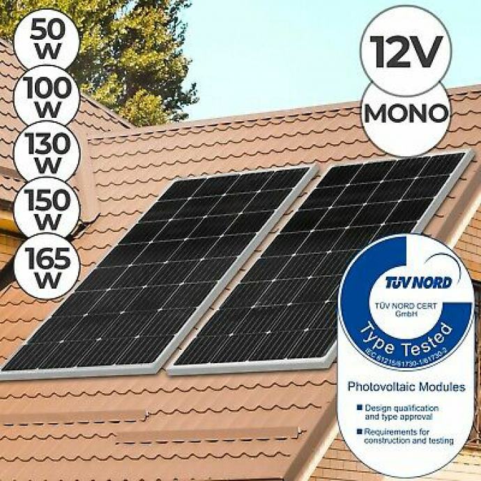 Solarni panel modul za baterije 12v  50,100,130,165 w