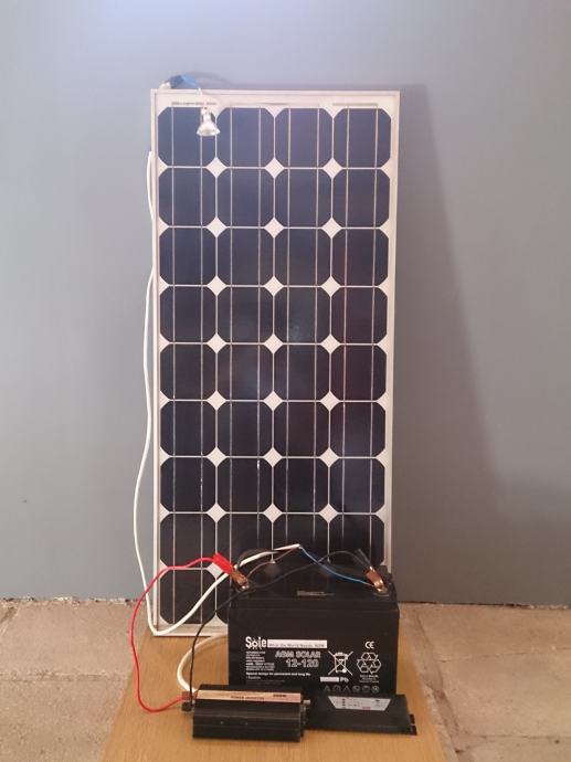 Solarni panel 90W, pretvarač, modul i akumulator