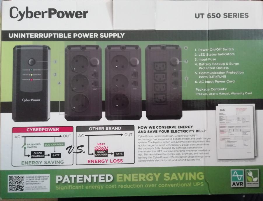 Cyberpower ut650eg аккумулятор