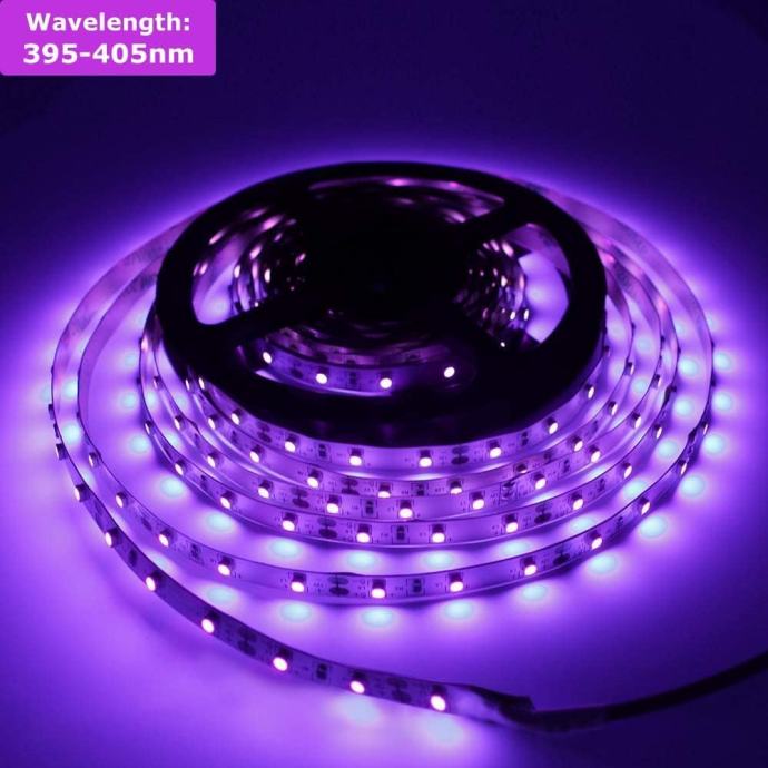 UV Black Light LED Strip, 24W, 600LEDs, 12V, 5m  Ultraviolet