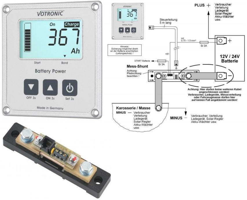 VOTRONIC LCD-Batterie-Computer 200 S Mit Smart-Shunt Und Masseband 35 - Foto 6